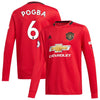 Image of Paul Pogba Manchester United Youth 2019/20 Home Replica Long Sleeve Player Jersey – Red 2019