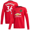 Image of Matteo Darmian Manchester United Youth 2019/20 Home Replica Long Sleeve Player Jersey – Red 2019