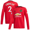 Image of Victor Lindelöf Manchester United Youth 2019/20 Home Replica Long Sleeve Player Jersey – Red 2019