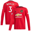 Image of Eric Bailly Manchester United Youth 2019/20 Home Replica Long Sleeve Player Jersey – Red 2019