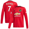 Image of Alexis Sánchez Manchester United Youth 2019/20 Home Replica Long Sleeve Player Jersey – Red 2019