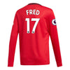 Image of Fred Manchester United Youth 2019/20 Home Replica Long Sleeve Player Jersey – Red 2019