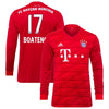 Image of Jérôme Boateng Bayern Munich 2019/20 Home Replica Long Sleeve Player Jersey – Red 2019