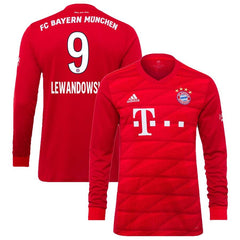 Robert Lewandowski Bayern Munich 2019/20 Home Replica Long Sleeve Player Jersey – Red 2019