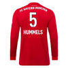 Image of Mats Hummels Bayern Munich 2019/20 Home Replica Long Sleeve Player Jersey – Red 2019