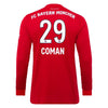 Image of Kingsley Coman Bayern Munich 2019/20 Home Replica Long Sleeve Player Jersey – Red 2019