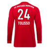 Image of Corentin Tolisso Bayern Munich 2019/20 Home Replica Long Sleeve Player Jersey – Red 2019