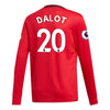 Image of Diogo Dalot Manchester United Youth 2019/20 Home Replica Long Sleeve Player Jersey – Red 2019