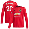 Image of Diogo Dalot Manchester United Youth 2019/20 Home Replica Long Sleeve Player Jersey – Red 2019