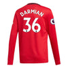 Image of Matteo Darmian Manchester United Youth 2019/20 Home Replica Long Sleeve Player Jersey – Red 2019