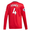 Image of Phil Jones Manchester United Youth 2019/20 Home Replica Long Sleeve Player Jersey – Red 2019