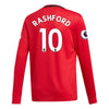 Image of Marcus Rashford Manchester United Youth 2019/20 Home Replica Long Sleeve Player Jersey – Red 2019