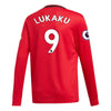 Image of Romelu Lukaku Manchester United Youth 2019/20 Home Replica Long Sleeve Player Jersey – Red 2019