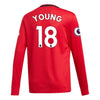 Image of Ashley Young Manchester United Youth 2019/20 Home Replica Long Sleeve Player Jersey – Red 2019