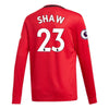 Image of Luke Shaw Manchester United Youth 2019/20 Home Replica Long Sleeve Player Jersey – Red 2019