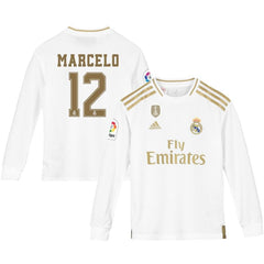 Marcelo Vieira da Silva Real Madrid Youth 2019/20 Home Replica Long Sleeve Player Jersey – White 2019