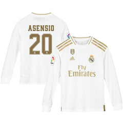 Marco Asensio Real Madrid Youth 2019/20 Home Replica Long Sleeve Player Jersey – White 2019