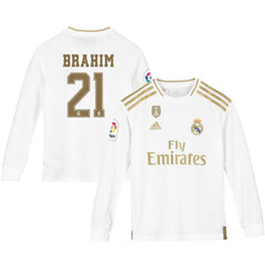 Brahim Díaz Real Madrid Youth 2019/20 Home Replica Long Sleeve Player Jersey – White 2019