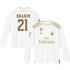 Image of Brahim Díaz Real Madrid Youth 2019/20 Home Replica Long Sleeve Player Jersey – White 2019