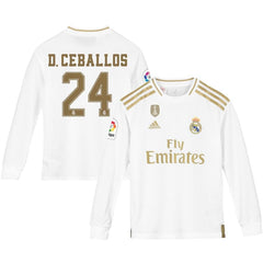 Daniel Ceballos Real Madrid Youth 2019/20 Home Replica Long Sleeve Player Jersey – White 2019