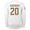 Image of Marco Asensio Real Madrid 2019/20 Home Replica Long Sleeve Player Jersey – White 2019