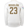 Image of Sergio Reguilón Real Madrid 2019/20 Home Replica Long Sleeve Player Jersey – White 2019