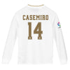 Image of Carlos Casemiro Real Madrid Youth 2019/20 Home Replica Long Sleeve Player Jersey – White 2019