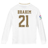 Image of Brahim Díaz Real Madrid Youth 2019/20 Home Replica Long Sleeve Player Jersey – White 2019