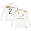 Image of Daniel Carvajal Real Madrid Youth 2019/20 Home Replica Long Sleeve Player Jersey – White 2019