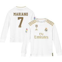 Mariano Díaz Mejía Real Madrid Youth 2019/20 Home Replica Long Sleeve Player Jersey – White 2019