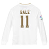 Image of Gareth Bale Real Madrid Youth 2019/20 Home Replica Long Sleeve Player Jersey – White 2019