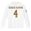 Image of Sergio Ramos Real Madrid Youth 2019/20 Home Replica Long Sleeve Player Jersey – White 2019