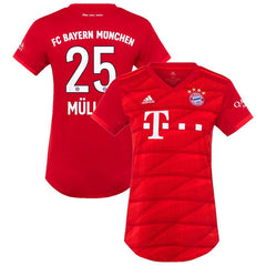 Thomas Müller Bayern Munich Women's 2019/20 Home Replica Player Jersey – Red 2019