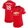 Image of Ashley Young Manchester United Women's 2019/20 Home Replica Player Jersey – Red 2019