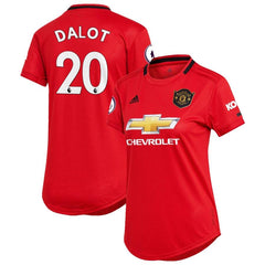 Diogo Dalot Manchester United Women's 2019/20 Home Replica Player Jersey – Red 2019