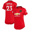 Image of Luke Shaw Manchester United Women's 2019/20 Home Replica Player Jersey – Red 2019