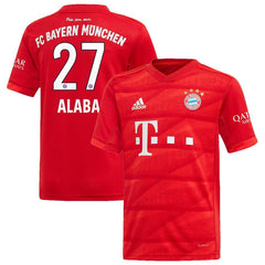 David Alaba Bayern Munich Youth 2019/20 Home Replica Player Jersey – Red 2019