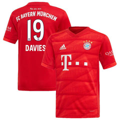 Alphonso Davies Bayern Munich Youth 2019/20 Home Replica Player Jersey – Red 2019