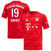 Image of Alphonso Davies Bayern Munich Youth 2019/20 Home Replica Player Jersey – Red 2019