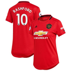 Marcus Rashford Manchester United Women's 2019/20 Home Replica Player Jersey – Red 2019