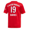 Image of Alphonso Davies Bayern Munich Youth 2019/20 Home Replica Player Jersey – Red 2019