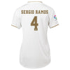 Image of Sergio Ramos Real Madrid Women's 2019/20 Home Replica Player Jersey – White 2019