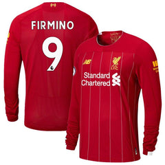 Roberto Firmino Liverpool New Balance Youth 2019/20 Home Replica Player Long Sleeve Jersey – Red 2019