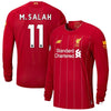 Image of Mohamed Salah Liverpool New Balance Youth 2019/20 Home Replica Player Long Sleeve Jersey – Red 2019