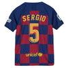 Image of Sergio Busquets Barcelona Youth 2019/20 Home Replica Stadium Player Jersey – Royal 2019