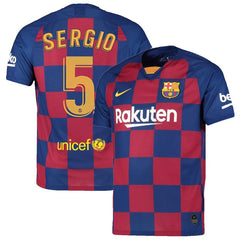 Sergio Busquets Barcelona 2019/20 Home Replica Stadium Player Jersey – Royal 2019