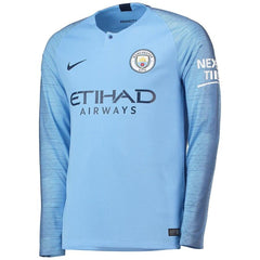 Manchester City/2019 Home Replica Long Sleeve Jersey – Blue 2019