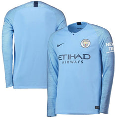 Manchester City/2019 Home Replica Long Sleeve Jersey – Blue 2019