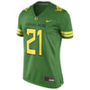 Image of #21 Oregon Ducks Women's Game Replica Football Jersey - Apple Green 2019