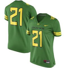 #21 Oregon Ducks Women's Game Replica Football Jersey - Apple Green 2019